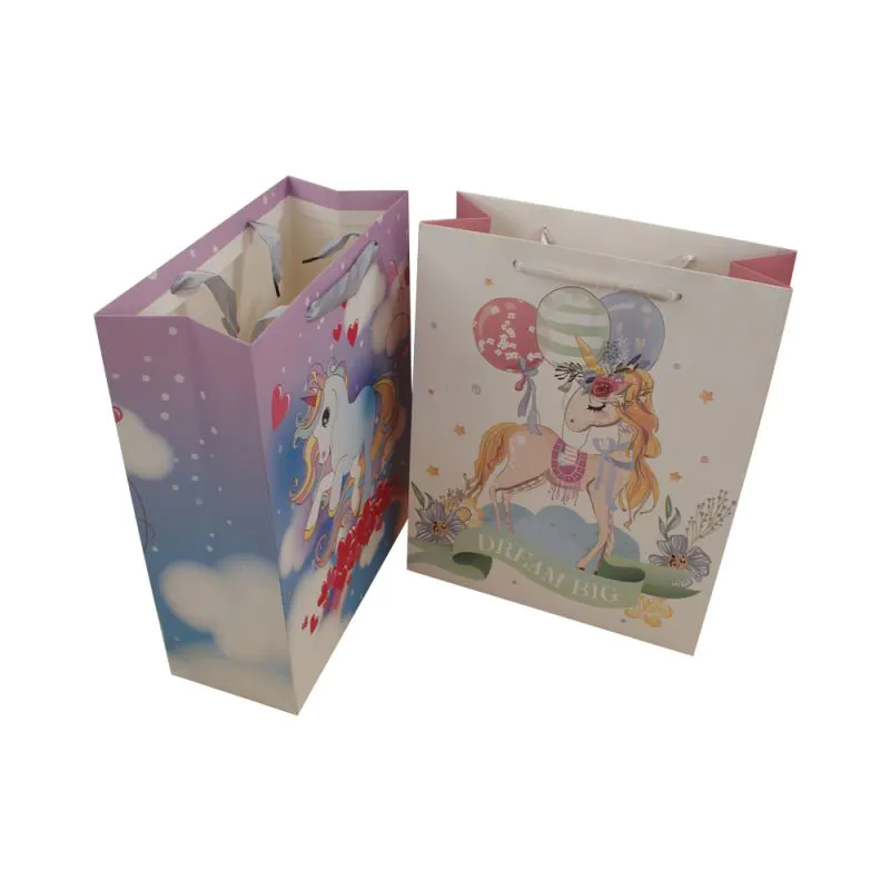 Favorable price best ivory board paper luxury gift unicorn custom size paper bags
