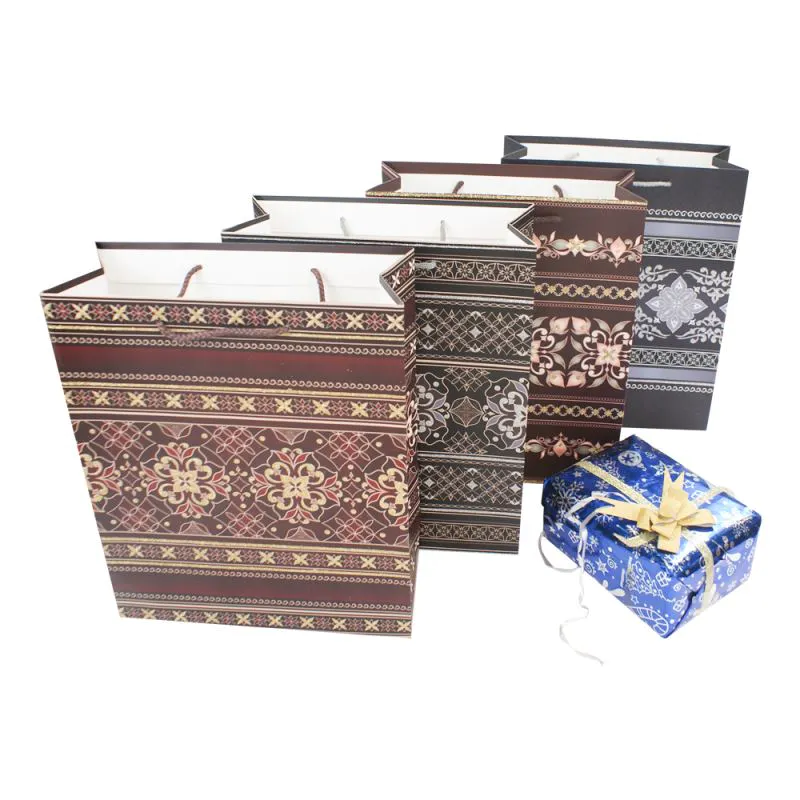Professional supplier packaging paper shopping bag, custom made floral paper gift bag