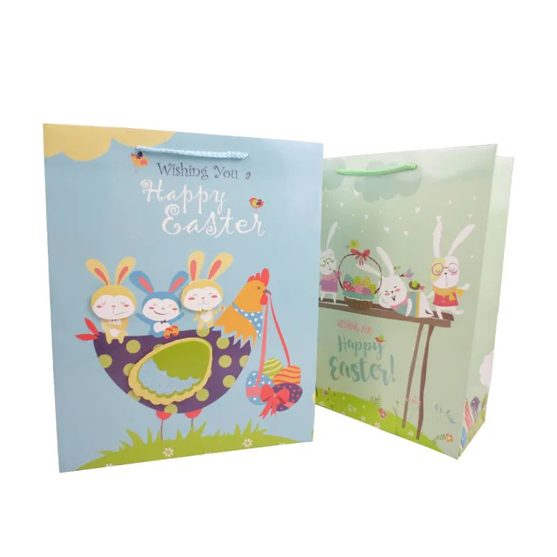 Hot selling cheap customized 3d paper personalised gift bag with rope handles