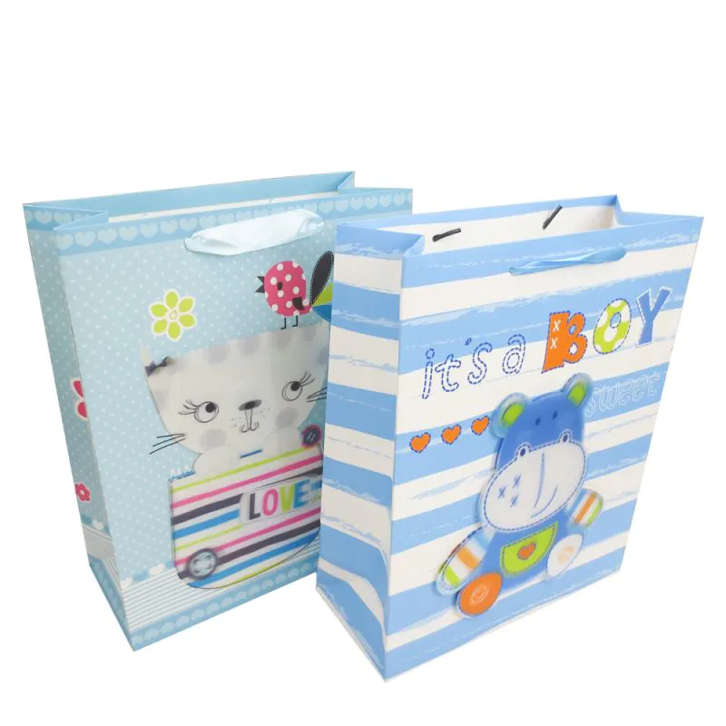 Wholesale paper shopping gift bag, custom eco-friendly 3d packaging paper bag