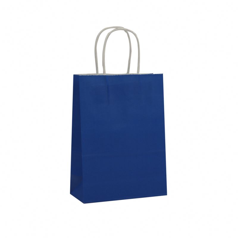 Simple design color kraft bag cheap handle kraft gift bag