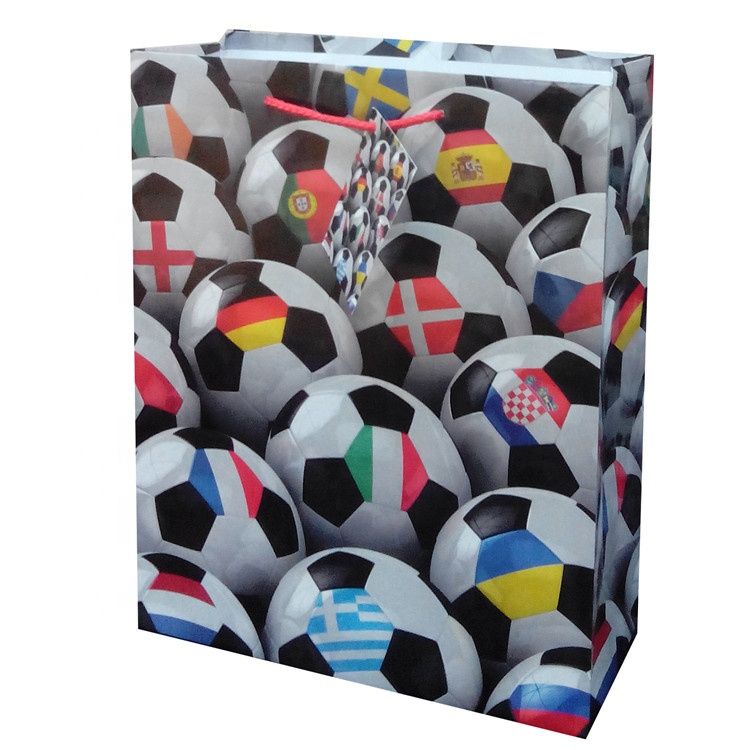Borsa Regalo di Carta da calcio di stampa alla moda piacevole piacevole con la carta per i ragazzi