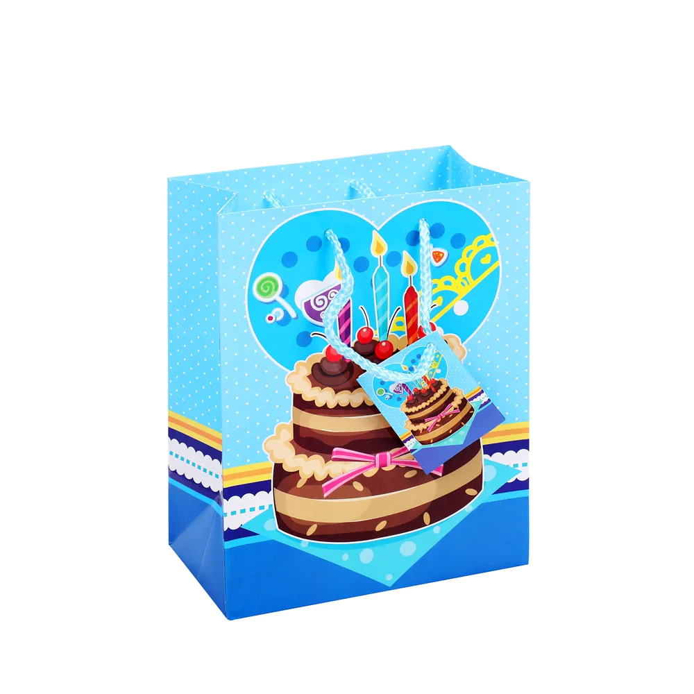 Custom Printed Durable Environmental Birthday Party Paper Gift Bags With Logo Printing