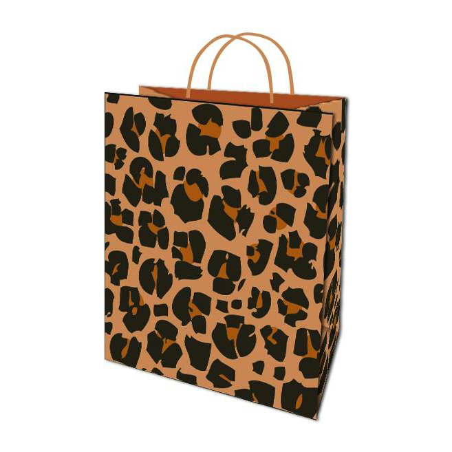 Venta Caliente Leopard Imprimir Diseño Moda Eco-Friendly Luxury Compras Papel Bolsos de Regalo Con ASAS
