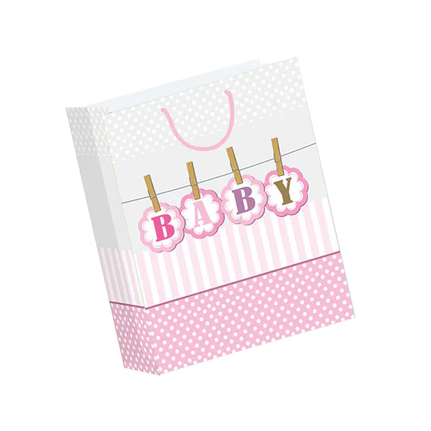 Simple Low Price Recycled Printing Baby Gift Paper Bag For Child With Handle