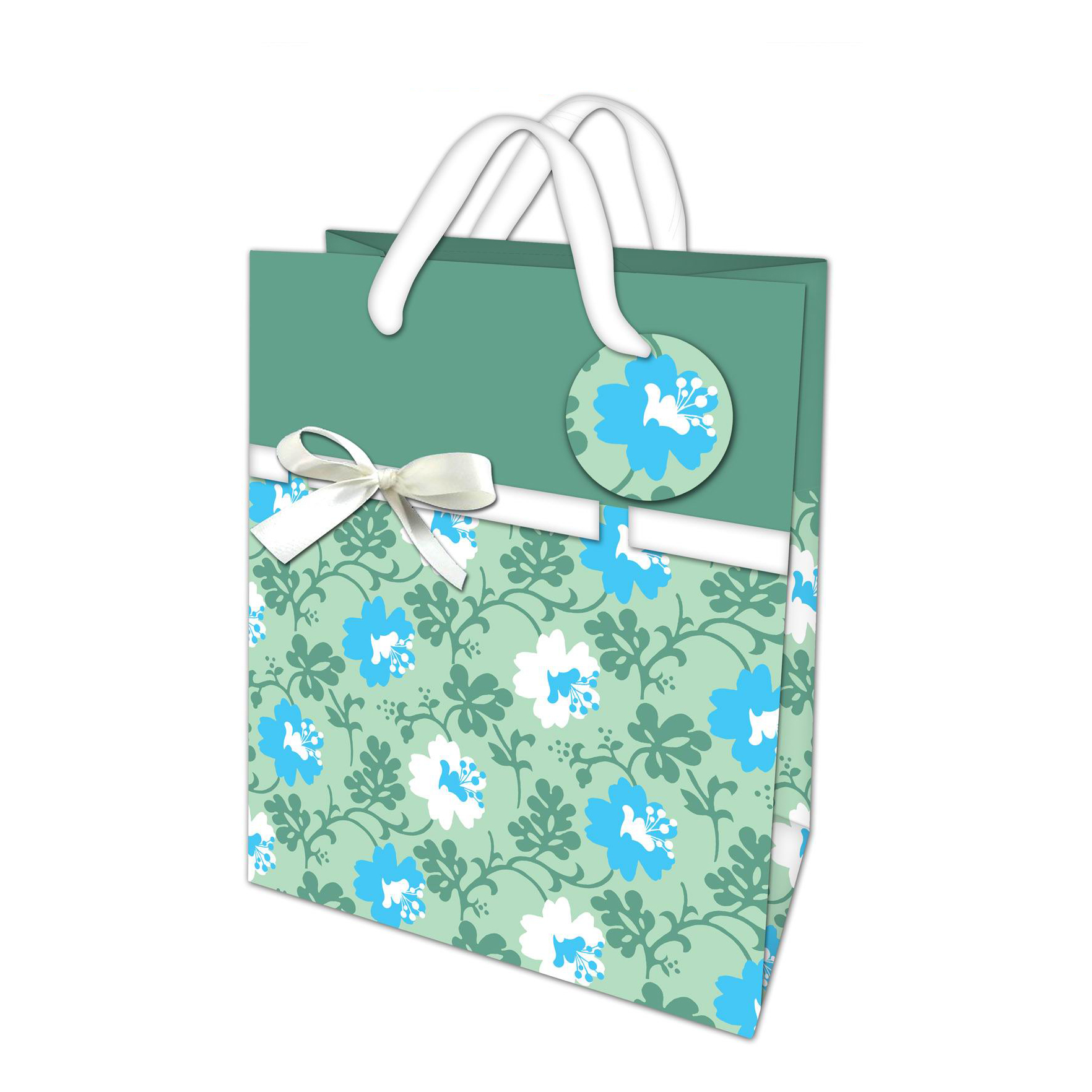 Recycled Custom Logo Flower Design Kraft Paper Gift Bag With Handles, Clothing Packaging Paper Bag