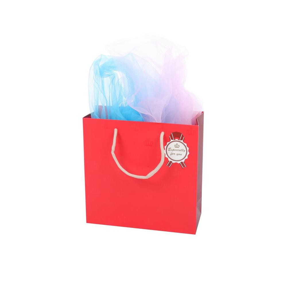 The Latest Design Reusable Durable Fashional Folding Red Paper Shopping Bags