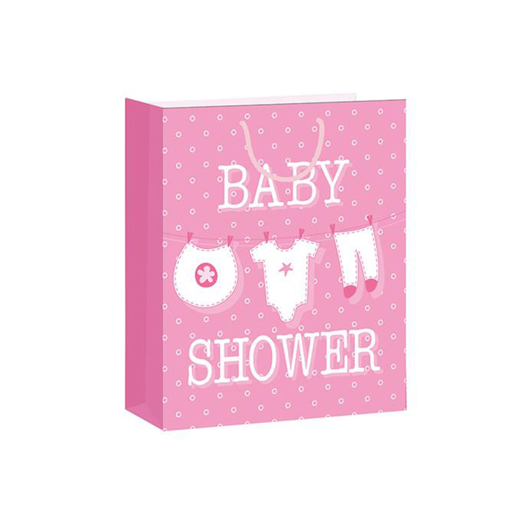 Rosa Reutilizable Doble Mango Baby Shower Codón Kraft Papel de Papel