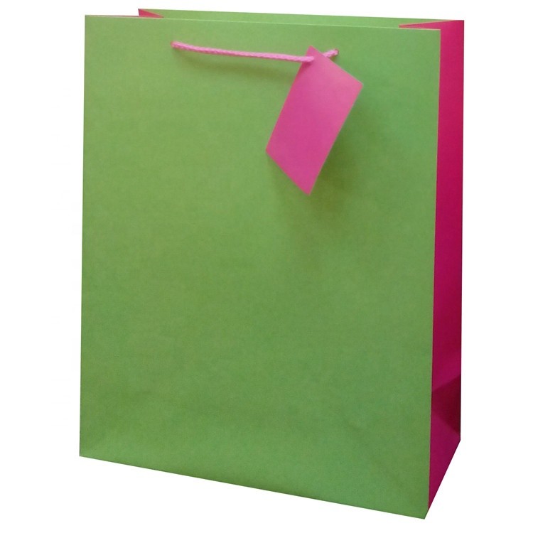 Hot Sale High Quality Custom Printed Foldable Eco-friendly Fashion Solid Color Wide Bottom Paper Bags With Rope Handles