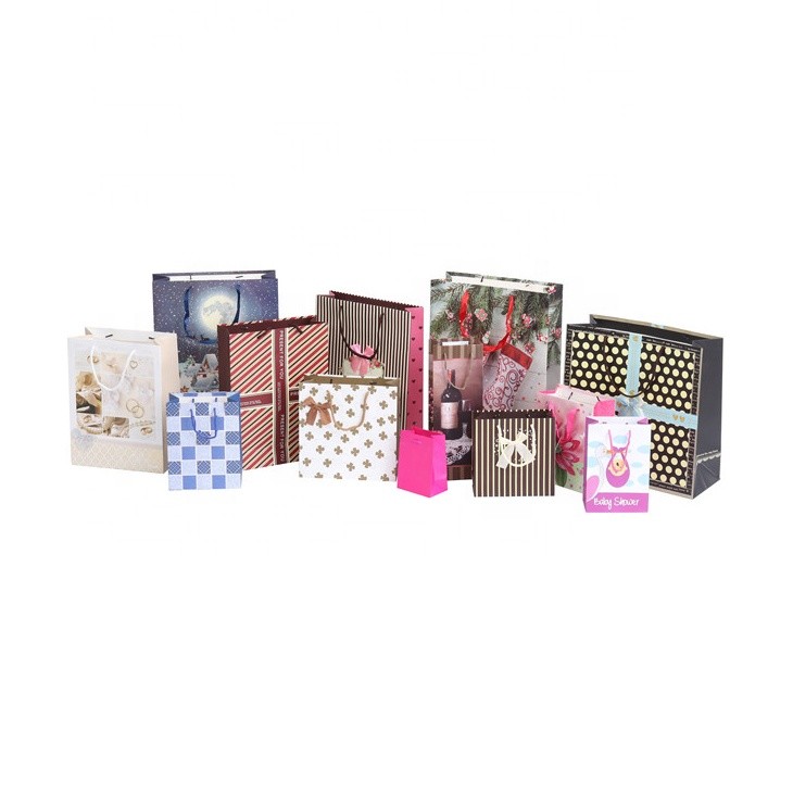 Multiple Styles Personalized Glitter Wedding Wrapping Paper Gift Shopping Bags 3D