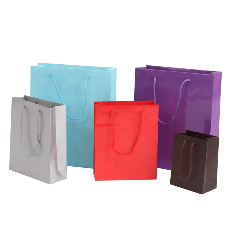 Wholesale Custom Pantone Color Gift Paper Bags With Handle