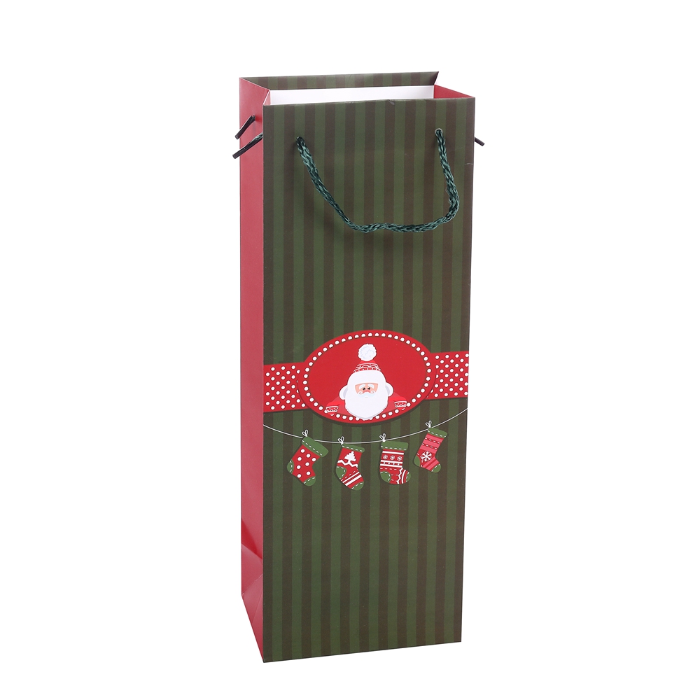 Decoración simple Impresión de Rayas Santa Claus Medias de Navidad Kraft Envoltura de Papel