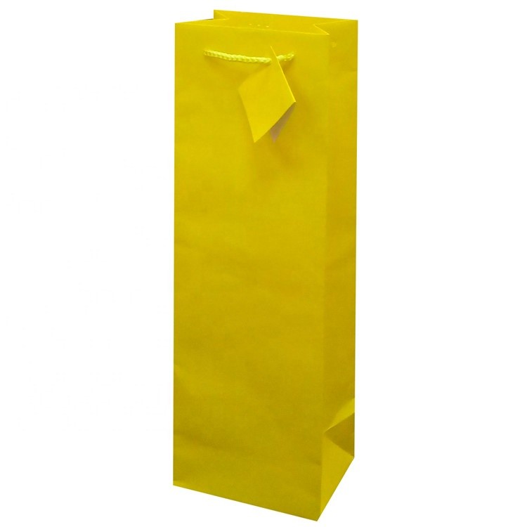 2019 Fashionable Foldable Wedding Gift Paper Bag With Ribbon Handles, Wine Bottle Paper Bags
