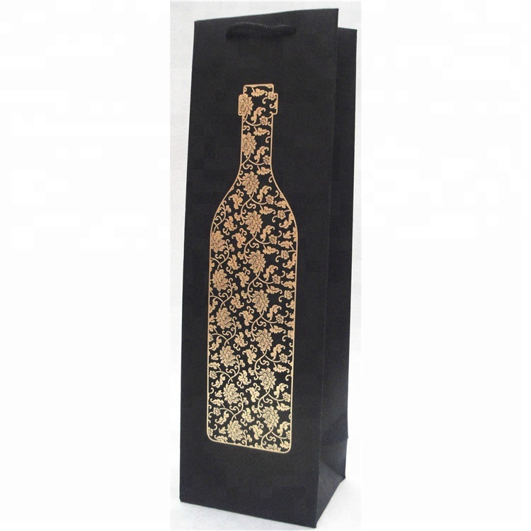 Sacchetto di Carta personalizzato Riciclato di Lusso con logo personalizzato, Borsa per Bottiglia di Carta da Vino