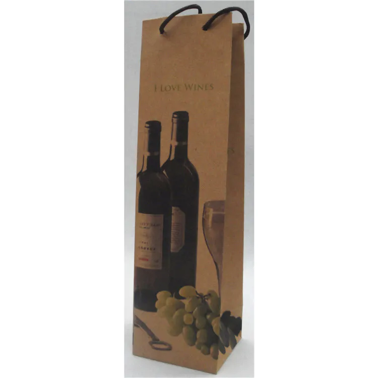 Luxury Eco-friendly Custom Desigsn Handmade Paper Wine Bag With Your Own Logo