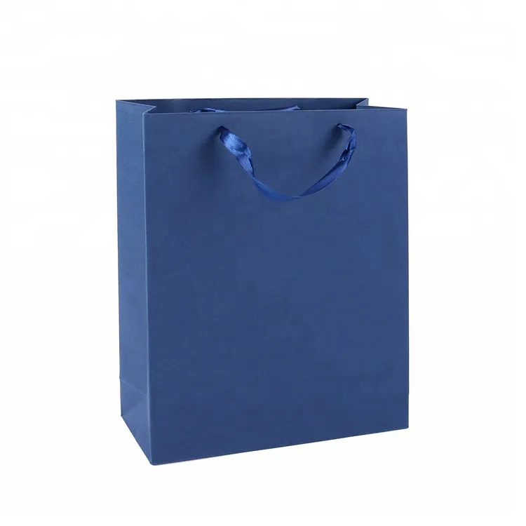 Fête Favoris Favoris Blue Color Shopping Cadeau Paper Sac de Mariage Sac Cadeau de Papier Avec Poignées