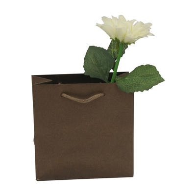Recycled solid color kraft paper bag rope handles shopping packaging kraft paper bag