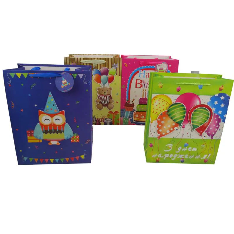 Latest arrival paper birthday gift bag fashionable shopping dusting craft paper bag