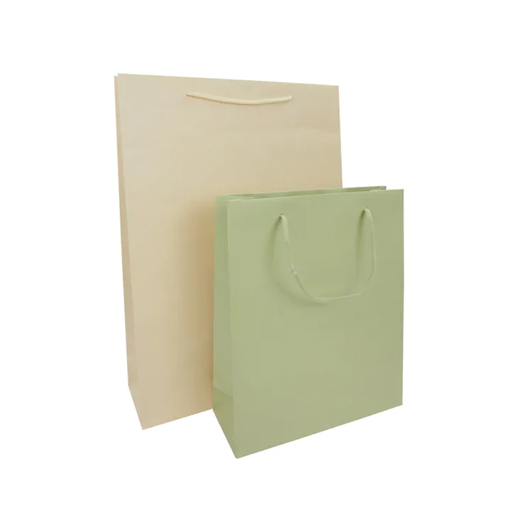 Wholesale Dumb Bright Film Recycled Kraft Paper Bag Solid Color Craft Paper Bag