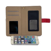 Mirror Card Slots Universal PU Leather Portable Wallet Mobile Phone Case For iPhone