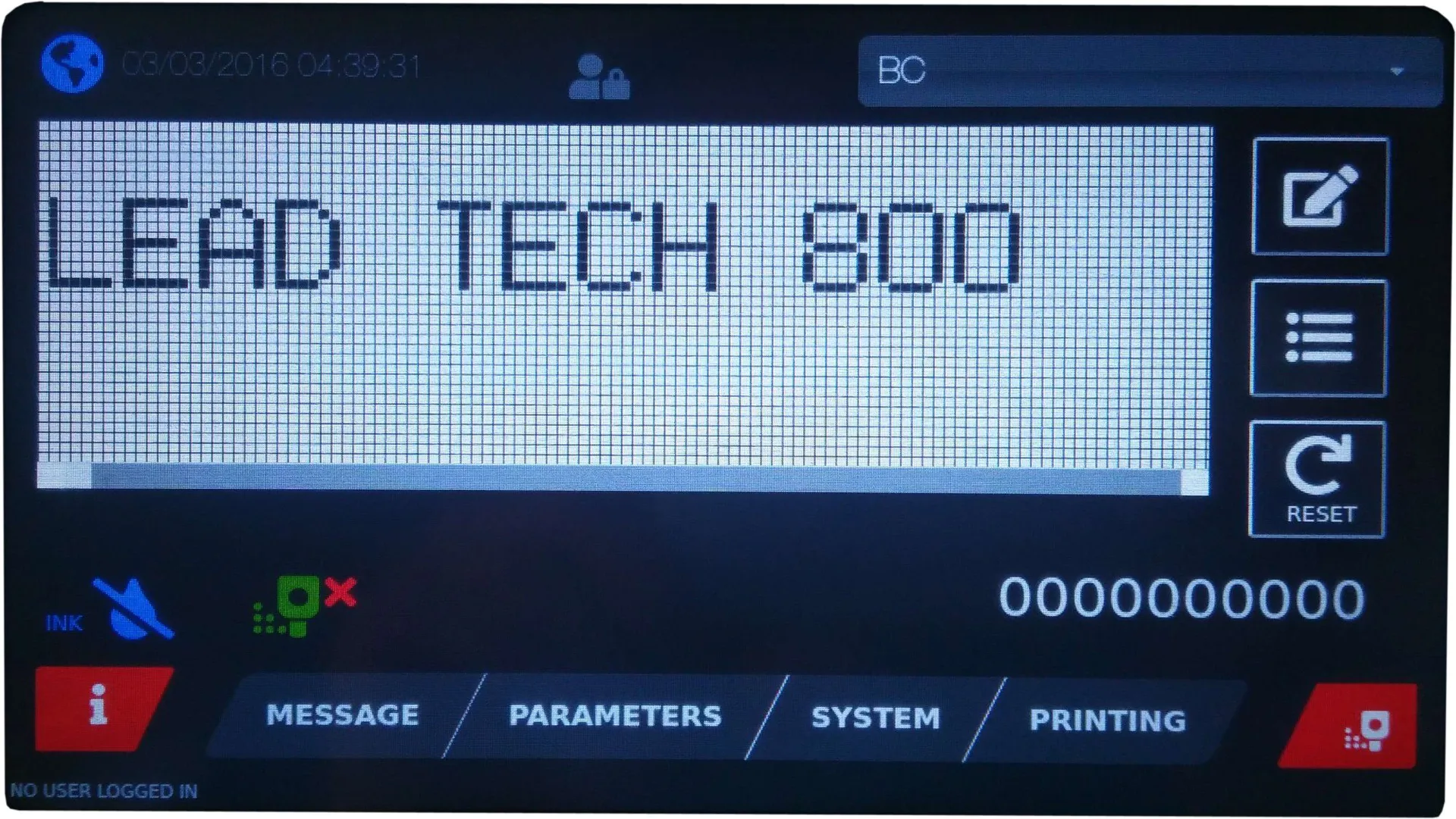 LEAD TECH LT800 срок годности срок годности Кодовой код гарантии автоматический CIJ струйный принтер
