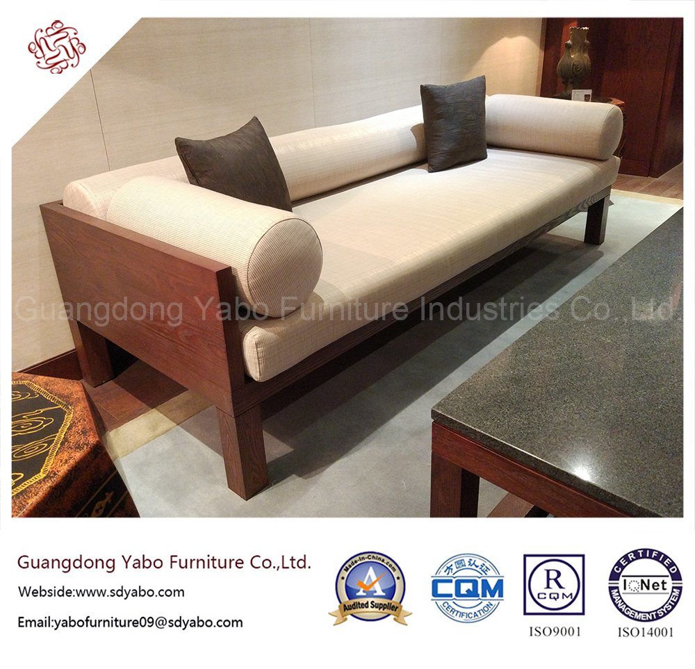 Chinese Hotel Furniture with Wooden Fabric Three Sofas (YB-O-12)
