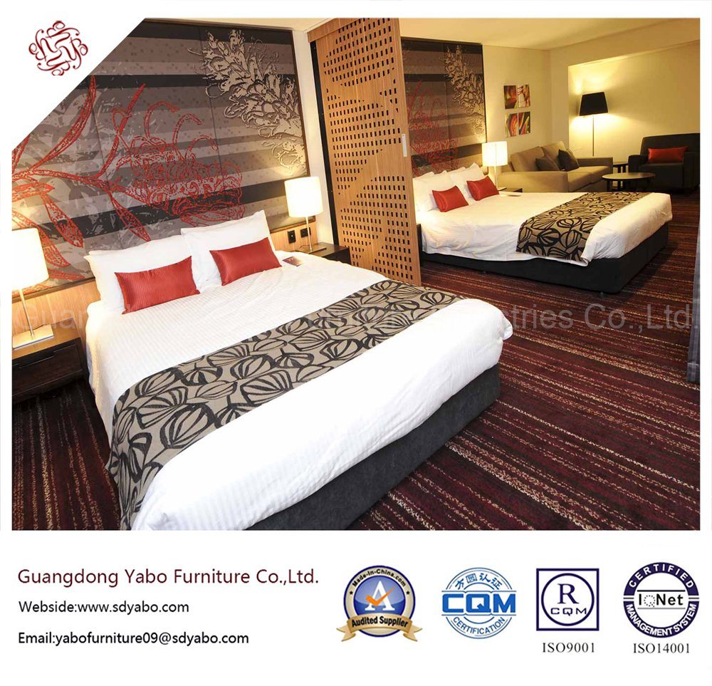 Excellent Hotel Bedroom Furniture with Wooden Double Bed (YB-H-2)