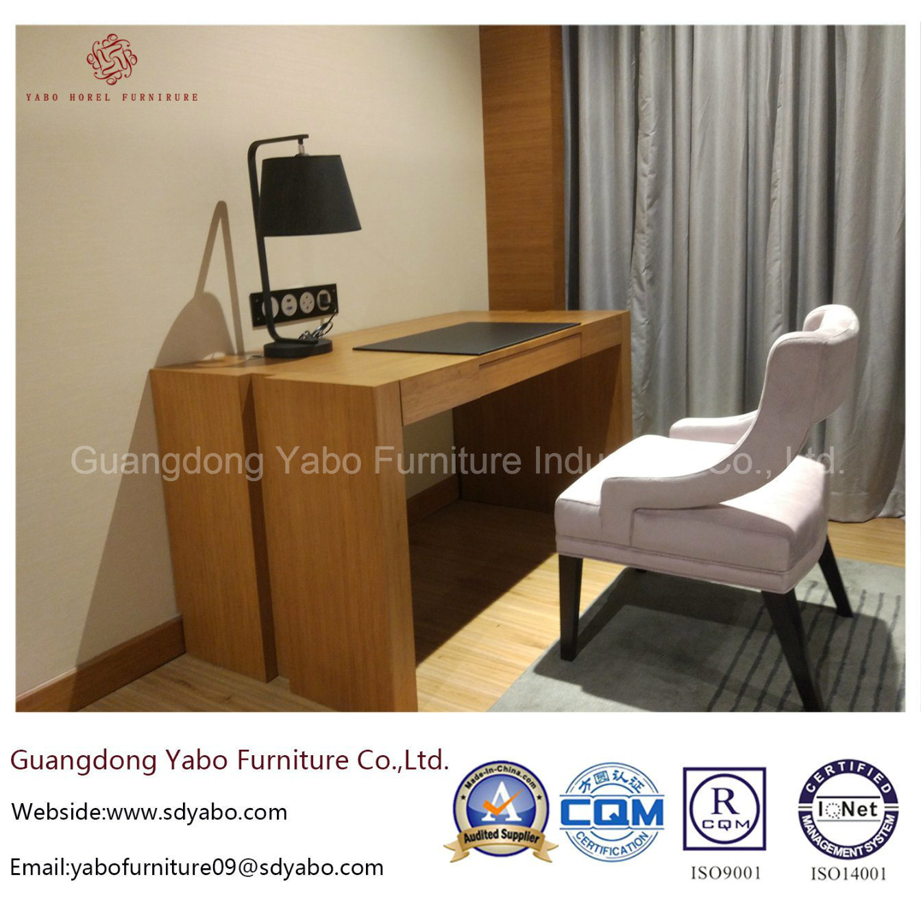 Contemporary Bamboo Hotel Bedroom Furniture with Double Bed (YB-O-76)