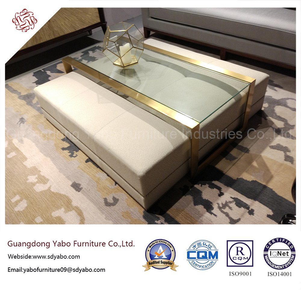 Leisure Hotel Furniture for Lobby Glass Coffee Table (YB-S-818-1)