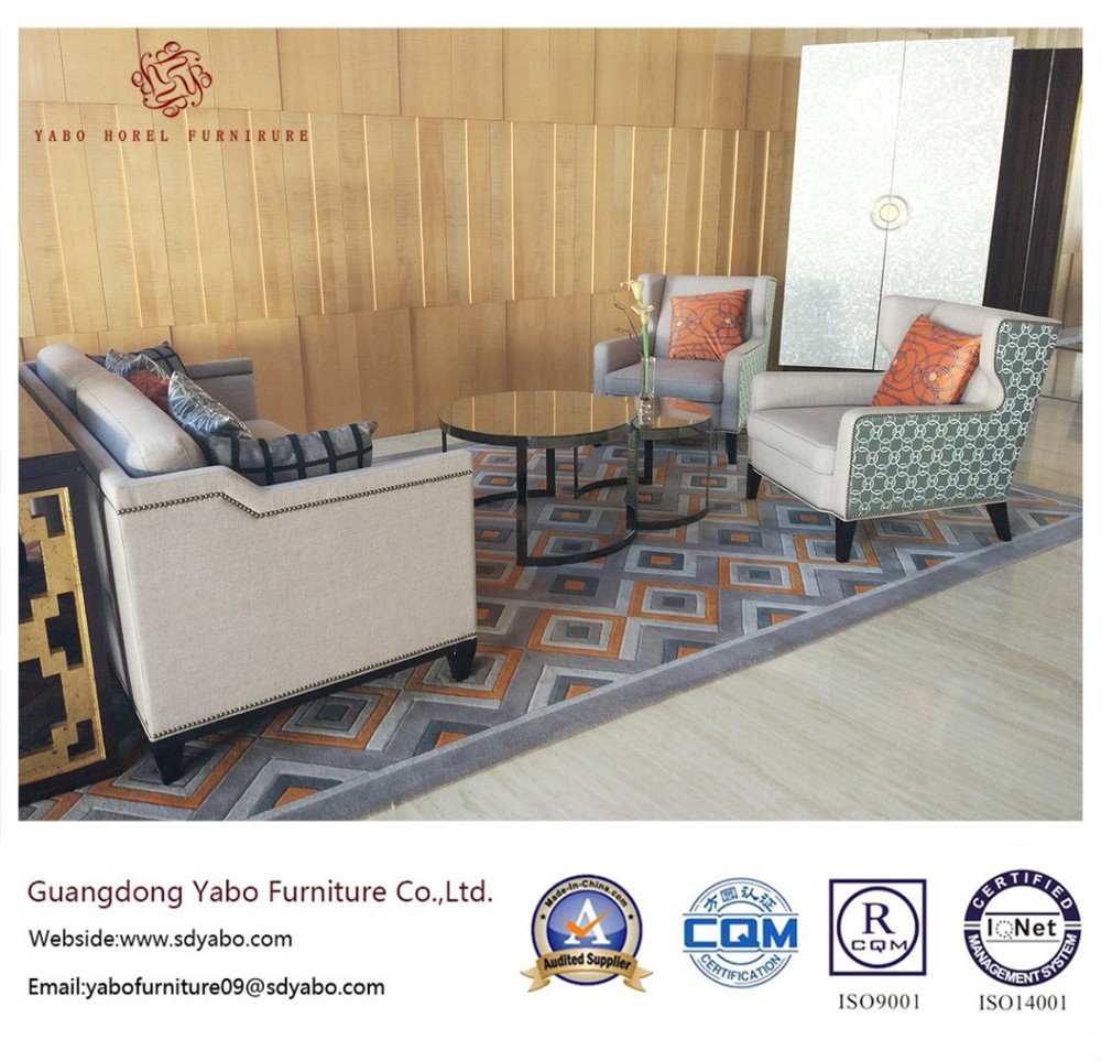 Wooden Hotel Furniture with Lobby Fabric Sofa Set (YB-O-43)