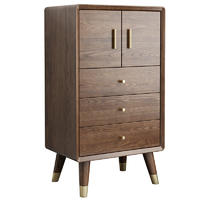 2020 Hot Sale Eco-Friendly walnut color Cheap Tall Storage Cabinet Wooden 3drawers Chest Of Drawer Design