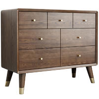 China Wholesale Fair Price bedroom living room soild wooden 7drawers Chest of Drawers Design with Copper foot