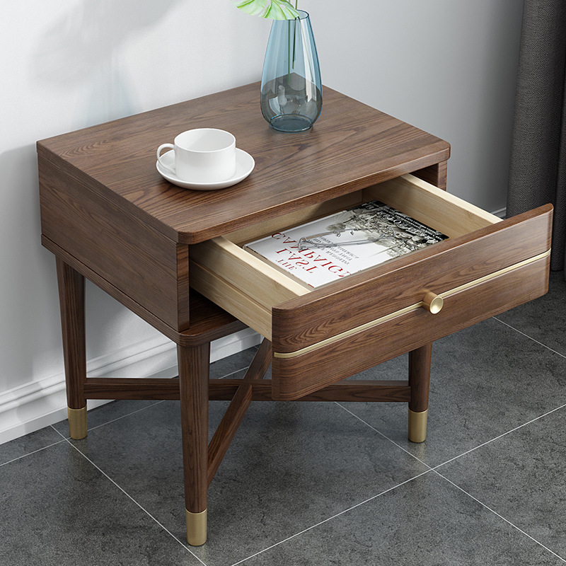 modern wooden bedside table nightstands newly listing latest dark color movable creative wholesale retail best selling