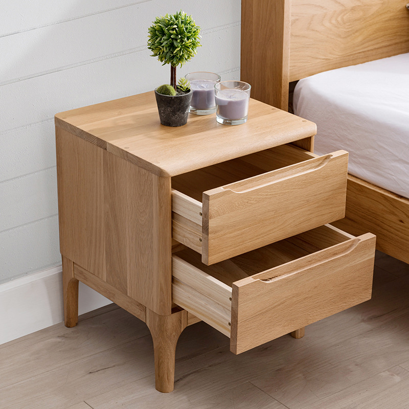 customize bedside table wood nightstand bedroom cherry wood best selling white morden simple with 2 drawer walnut latest design