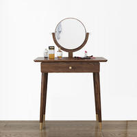 Modern luxury nordic style new model dressing table with mirror designs supply sample made of custom ash oak walnut pine