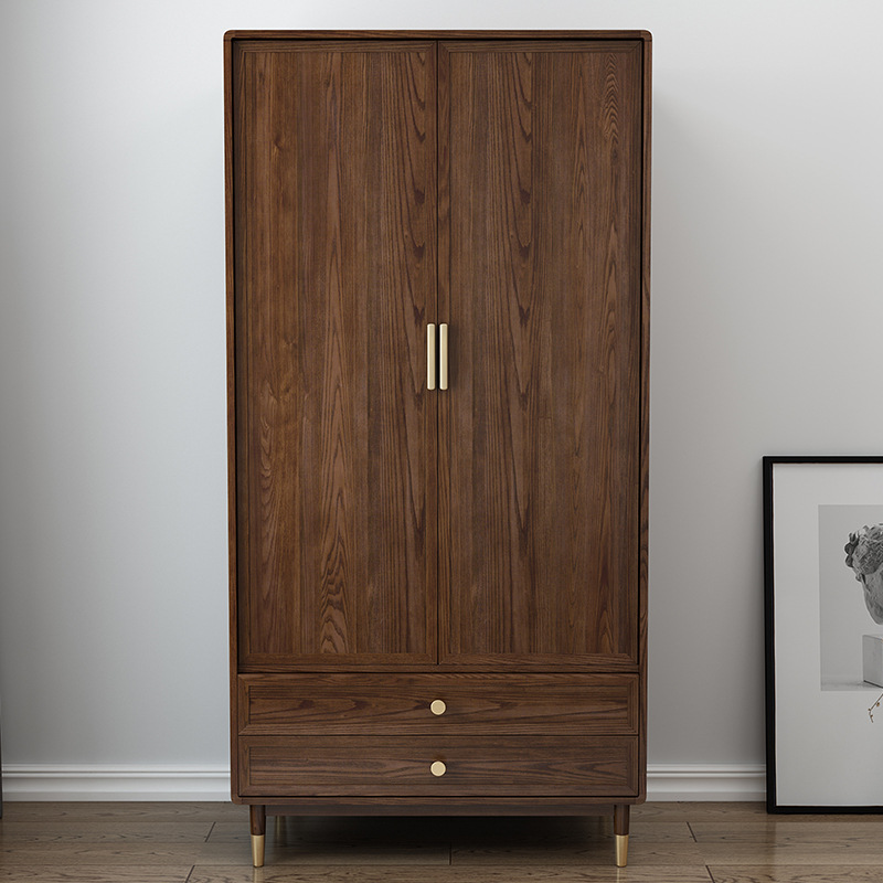 Customizable Elegant North Europe style bedroom furniture multiple solid wood wardrobe for clothes storage