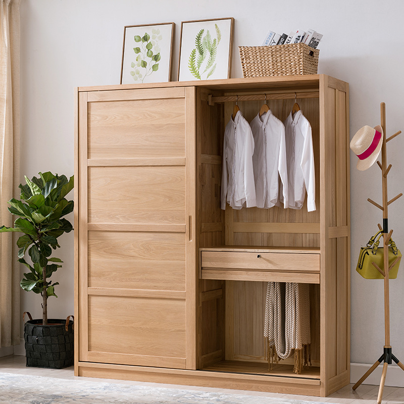 wooden wardrobe for bedroom fair price sample simple standard size decorative 2 sliding door movable clothing cabinets furniture