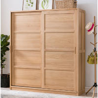 2020 new design cheap natural wood color big wardrobe furniture home bedroom furniture wooden wardrobes for the bedroom