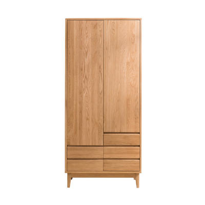 Modern custom supported bedroom furniture natural solid wooden wardrobe with drawers clothes storage cabinet furniture