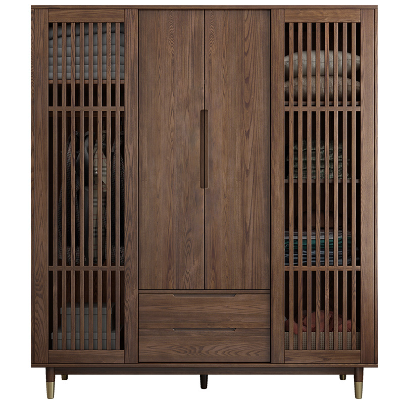 Solid wood moderncupboards and wardrobes shutter doorbedroom closet wood built in wardrobewooden cabinet