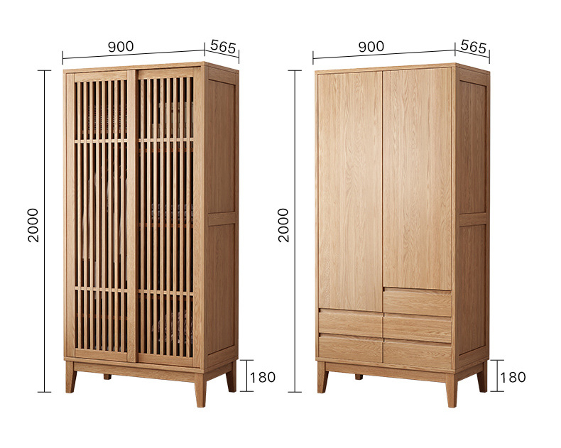 Individuality customizable new designs popular hot sales 2 doors to choose from solid wood wardrobe home bedroom furniture