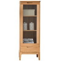 Dining room special price fine workmanship high quality high-end durable modern design white oak wood solid wood wine cabinet