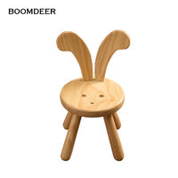 Child Children's Wooden Stool/Chair Rabbit Design Step Stool preschool furniture kindergarten cartoon animal bunny shape cheap