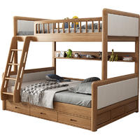Wholesale Safety Children Furniture Set Wooden Bunk Bed for Kids low price with stair high quality hot selling popular design