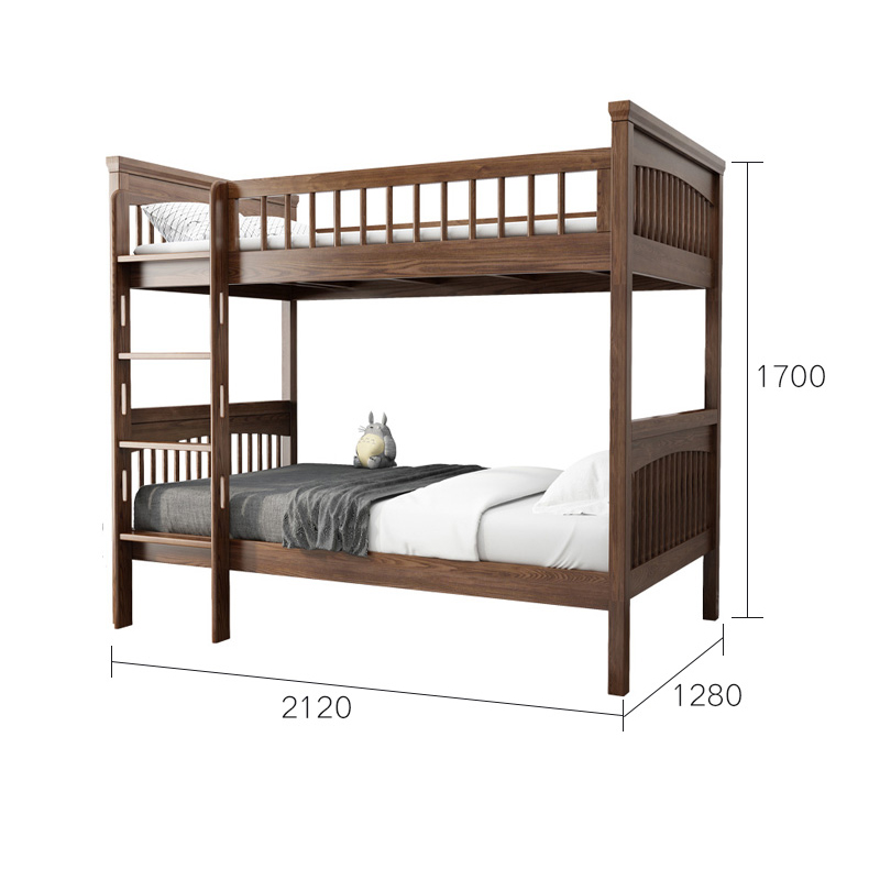 2020 modern design children wooden bunk bed with ladder double-deck bed for kids furniture