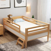 Modern Simple Style Solidoak wood kids wooden cot sleeping bed for children bedroom furniture set