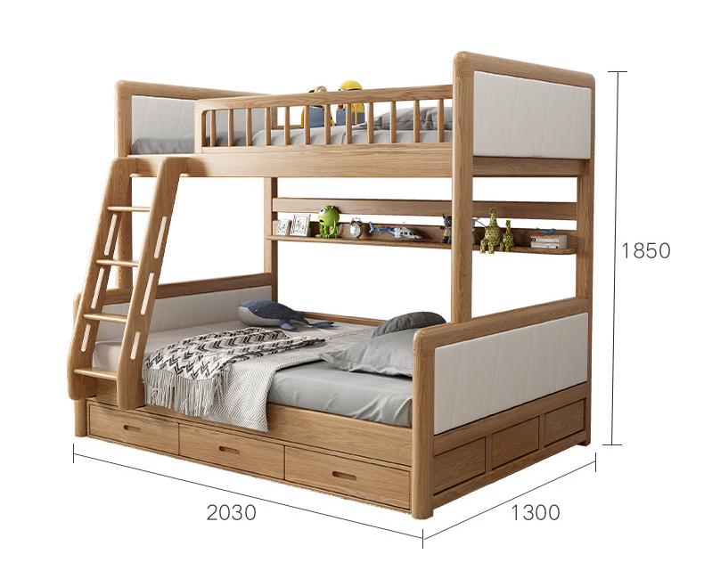 kids room furniture new design solid wooden Stable oak bunk bed