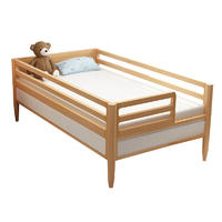Solid stable oak wood kids cot bed for wooden bedroom furniture