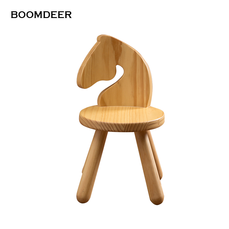 Hot selling animal simple wooden seat kid stoolbaby chair Solid Furniture Set
