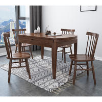 2020 new design walnut color extending round dining table Kitchen Folding Wooden Round Table Used At Home